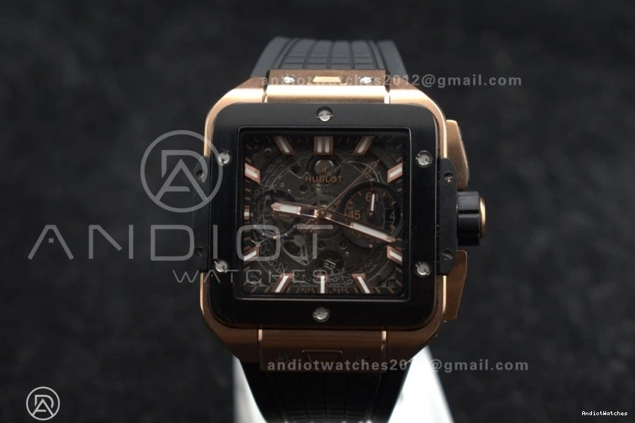 Edition Dial BBF Bezel Skeleton 1:1 A Ceramic Square Unico on Affordable Rubber RG Bang Strap 42mm 1116 Black Best 1024